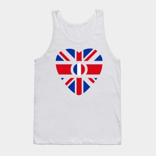 British French Multinational Patriot Flag Series (Heart) Tank Top